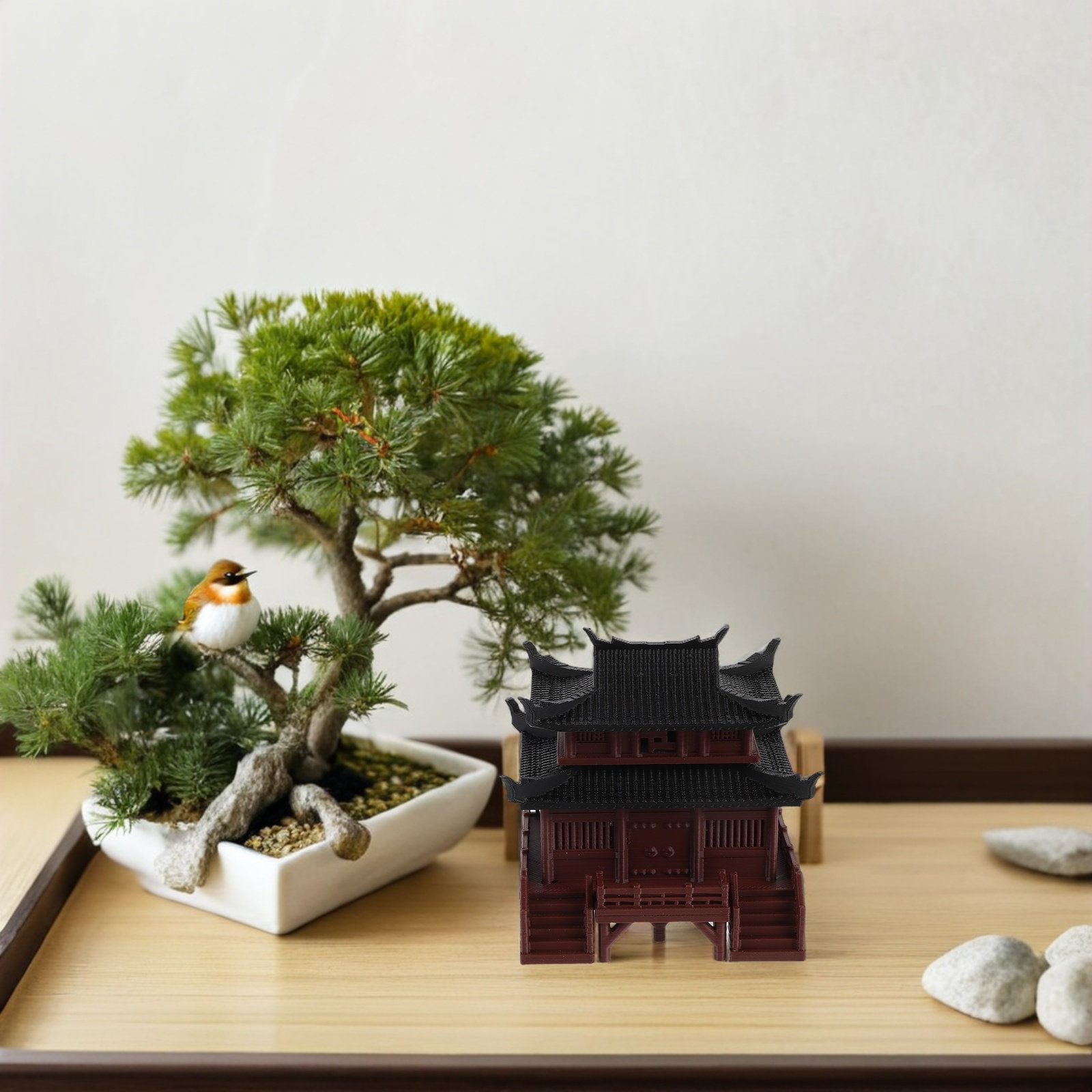 Up Bonsai Garden - Miniature Chinese Ancient Pavilion Ornament Light-Up
