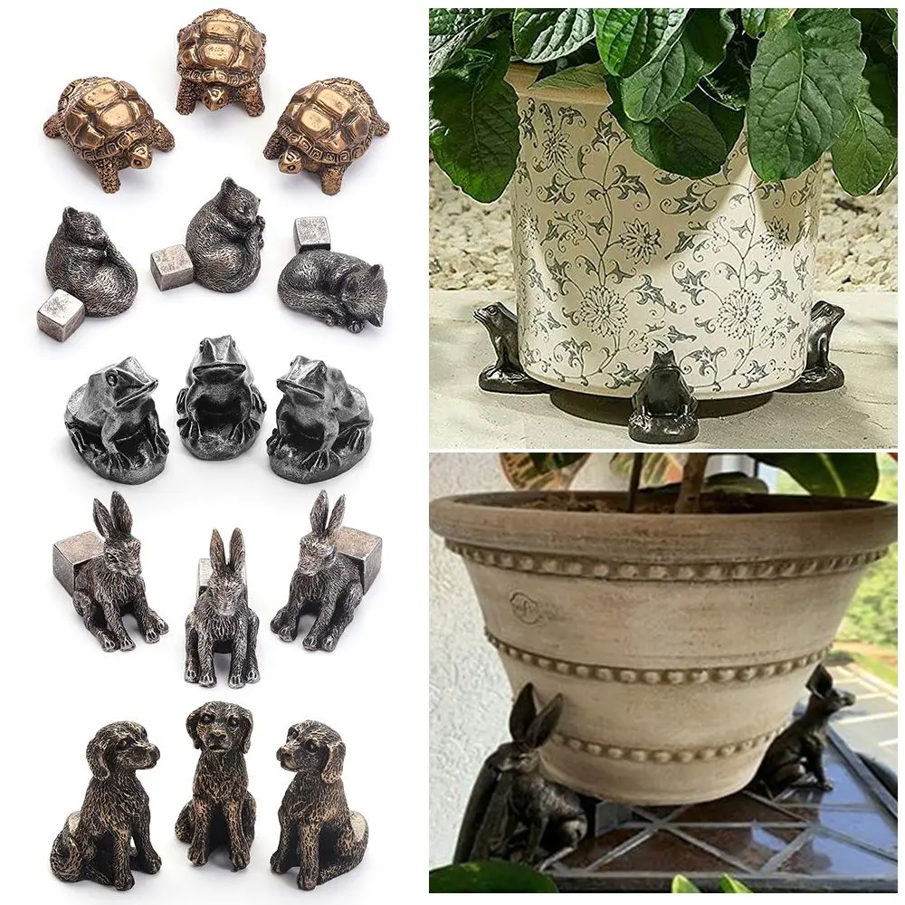 Bonsai Garden Stand - 3Pcs Garden Decor Animal Resin Flower