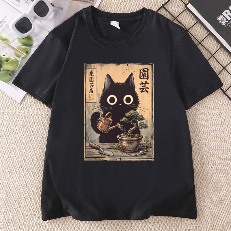 Bonsai Black Cat T-Shirt  Japa - đánh giá và giá Bonsai Garden China