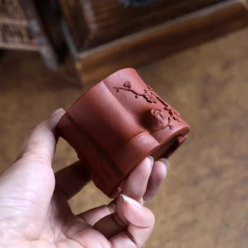 Purple Sand Bonsai Pot,Carved  - đánh giá và giá Bonsai Garden China
